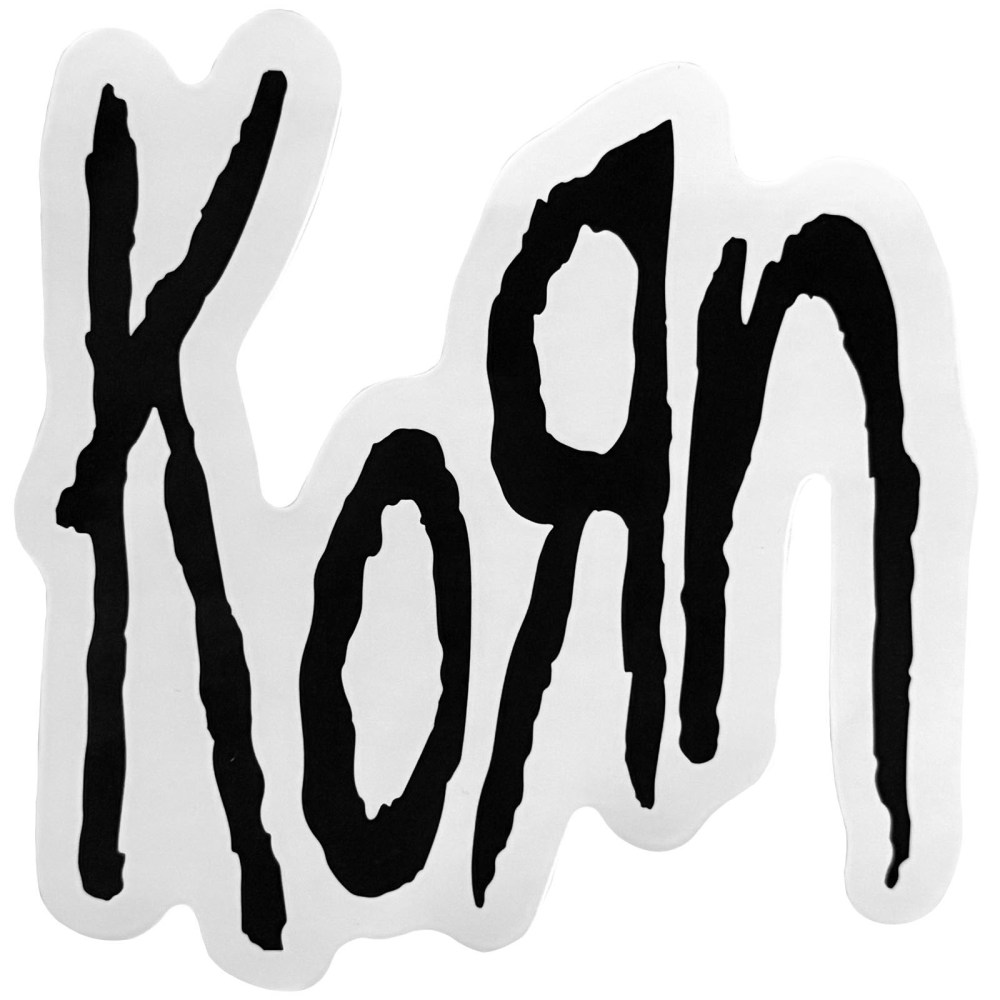 Korn - Logo Sticker - White/Black